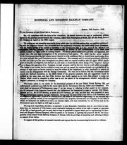Cover of: Montreal and Kingston Railroad Company: in compliance with the desire of the committee, we furnish herewith the copy of preliminary articles signed by the principal stockholders in this company ..