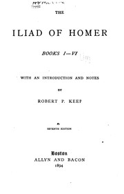 Cover of: Vocabulary to the First Six Books of Homer's Iliad
