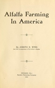 Cover of: Alfalfa farming in America
