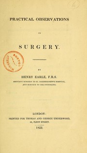 Cover of: Practical observations in surgery