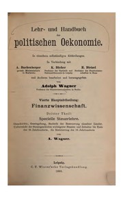 Cover of: Finanzwissenschaft... by Adolph Wagner