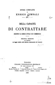 Cover of: Della capacità di contrattare secondo il Codice civile e di commercio.