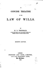 Cover of: A Concise Treatise on the Law of Wills