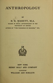 Cover of: Anthropology. by R. R. Marett