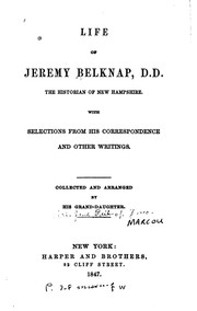 Life of Jeremy Belknap, D.D by Jane Belknap Marcou
