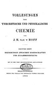 Cover of: Vorlesungen über theoretische und physikalische Chemie