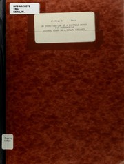 Cover of: An investigation of a portable device for determining lateral loads on a hollow cylinder