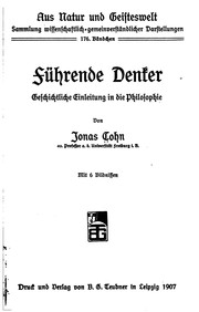 Cover of: Führende Denker: Geschichtliche Einleitung in die Philosophie