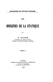 Cover of: Les origines de la statique