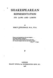 Cover of: Shakespearean representation; its laws and limits