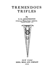 Cover of: Tremendous trifles by Gilbert Keith Chesterton