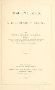 Cover of: Beacon lights: a series of short sermons