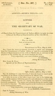 Cover of: Annuity-Seneca Indians-1837.