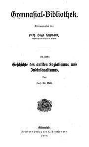Cover of: Geschichte des antiken Sozialismus und Individualismus