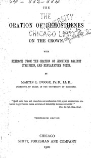 Cover of: The oration of Demosthenes on the crown by Demosthenes, Demosthenes