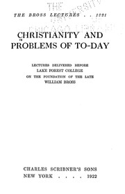 ... Christianity and problems of today
