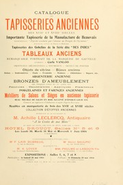 Cover of: Tapisseries anciennes.