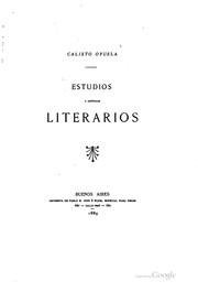 Cover of: Estudios y artículos literarios. by Calixto Oyuela