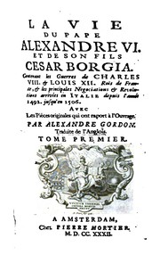 Cover of: La vie du pape Alexander VI. et de son fils Cesar Borgia.