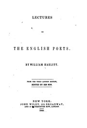Cover of: Lectures on the English Poets
