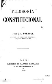 Cover of: Filosofía constitucional