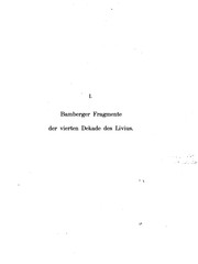 Cover of: Bamberger Fragmente der vierten Dekade des Livius: Anonymus Cortesianus...