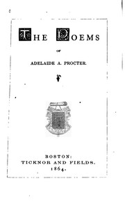 Cover of: The Poems of Adelaide A. Procter