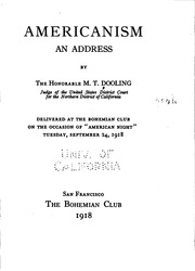 Cover of: Americanism by Maurice T. Dooling , Calif Bohemian Club (San Francisco , Bohemian Club (San Francisco, Calif.)