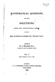 Cover of: Mathematical Questions and Solutions