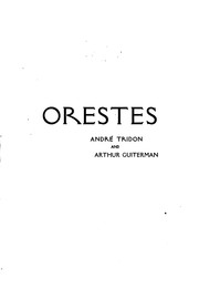 Cover of: Orestes (Les Érinnyes): A Drama in Two Parts