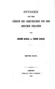 Cover of: Studien auf dem gebiete des griechischen und der arischen sprachen