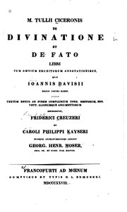 Cover of: M. Tulli Ciceronis De divinatione et De fato libri