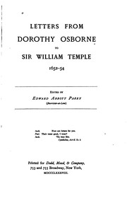 Cover of: Letters from Dorothy Osborne to Sir William Temple, 1652-1654