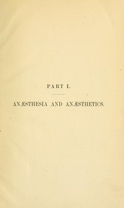 Cover of: Anaesthesia and anaesthetics by W. F. Litch