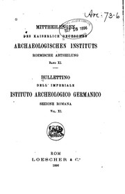 Cover of: Mitteilungen des kaiserlich Deutschen archaeologischen Instituts, Roemische ...