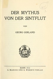 Cover of: Der Mythis von der Sintflut