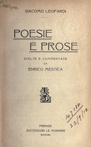 Cover of: Poesie e prose