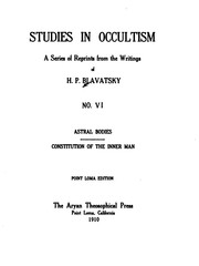 Cover of: Studies in Occultism