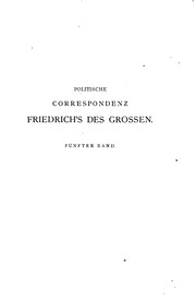 Cover of: Politische Correspondenz Friedrich's des grossen...