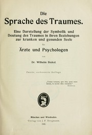 Cover of: Die sprache des Traumes by Wilhelm Stekel