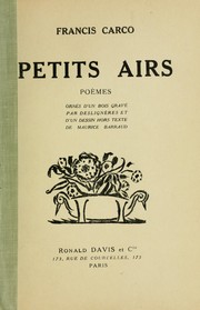 Cover of: Petits airs: [poèmes]