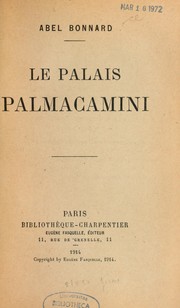 Cover of: Le palais Palmacamini