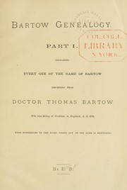 Cover of: Bartow genealogy by Evelyn P. Bartow