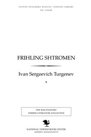 Cover of: Frihling shṭromen by Ivan Sergeevich Turgenev