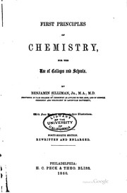 Cover of: First principles of chemistry, for the use of colleges and schools. by Silliman, Benjamin