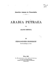 Cover of: Arabia Petraea by Musil, Alois