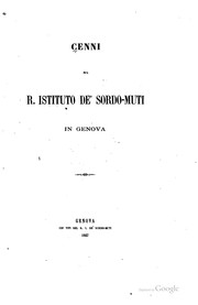 Cenni sul R. Istituto de' sordo-muti in Genova by Raffaele Drago