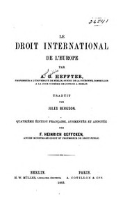 Cover of: Le droit international de l'Europe