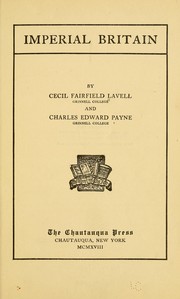 Cover of: Imperial Britain by Lavell, Cecil Fairfield
