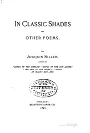Cover of: In classic shades, and other poems.